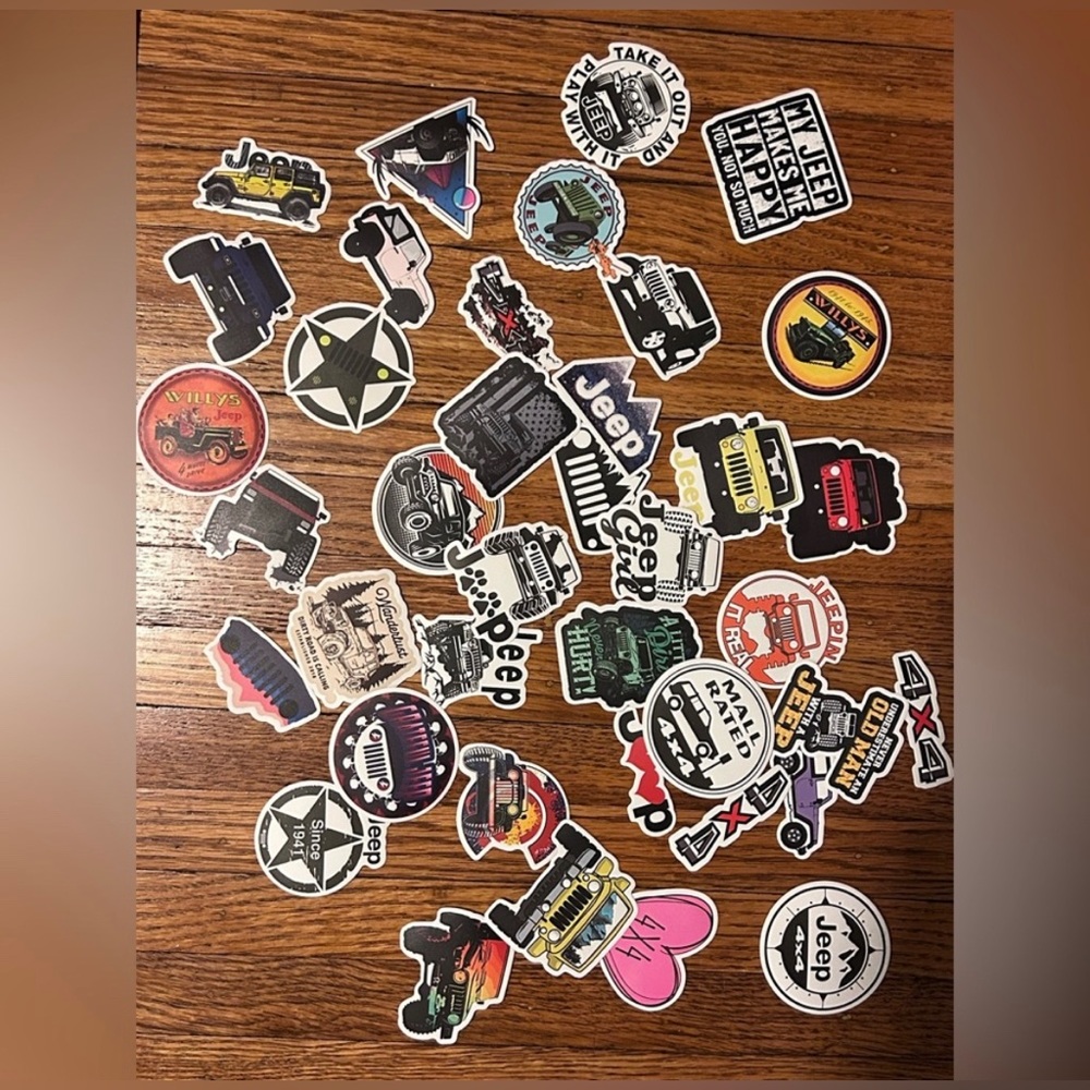 5 random Jeep stickers for $10.